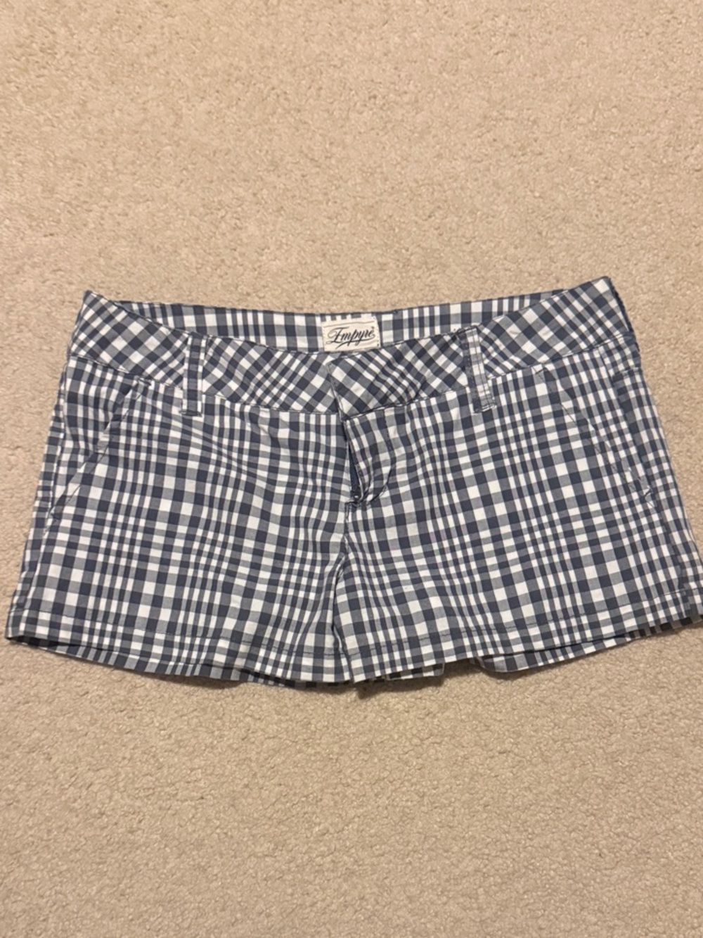 Empyre Navy and White Gingham Shorts
